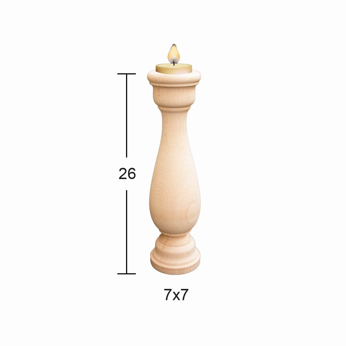 Ahşap Şamdan 26x7cm ŞA03