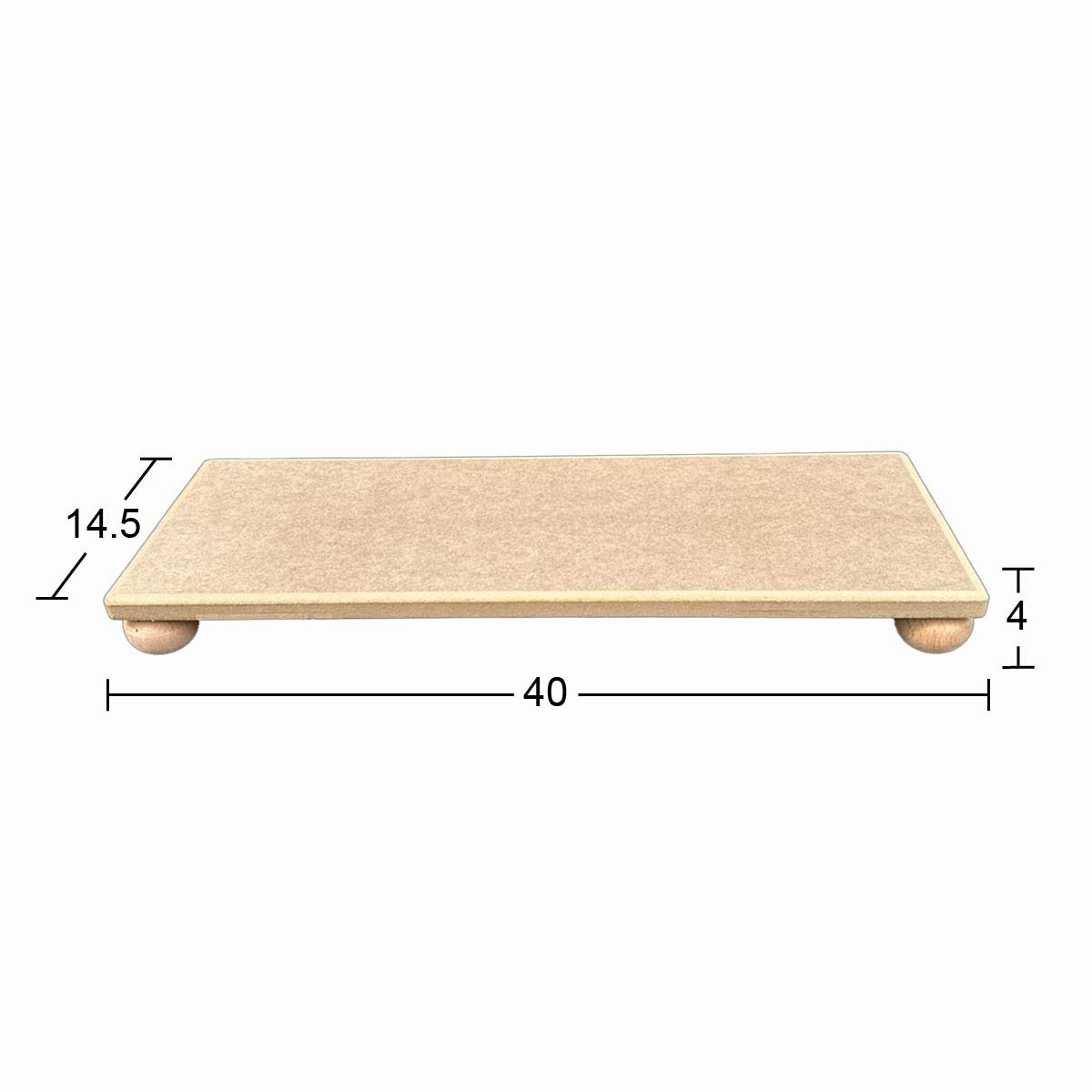 Ahşap Uzun Dikdörtgen Top Ayaklı Sunumluk 40x14,5cm SN31