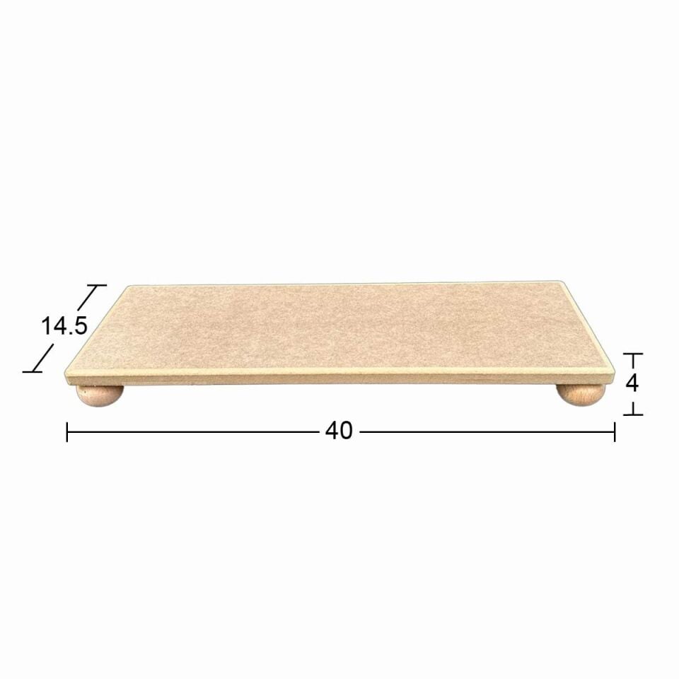 Ahşap Uzun Dikdörtgen Top Ayaklı Sunumluk 40x14,5cm SN31