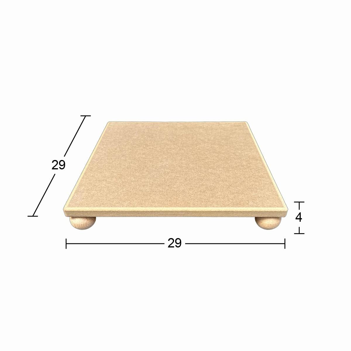 Ahşap Kare Top Ayaklı Sunumluk 29x29cm SN29