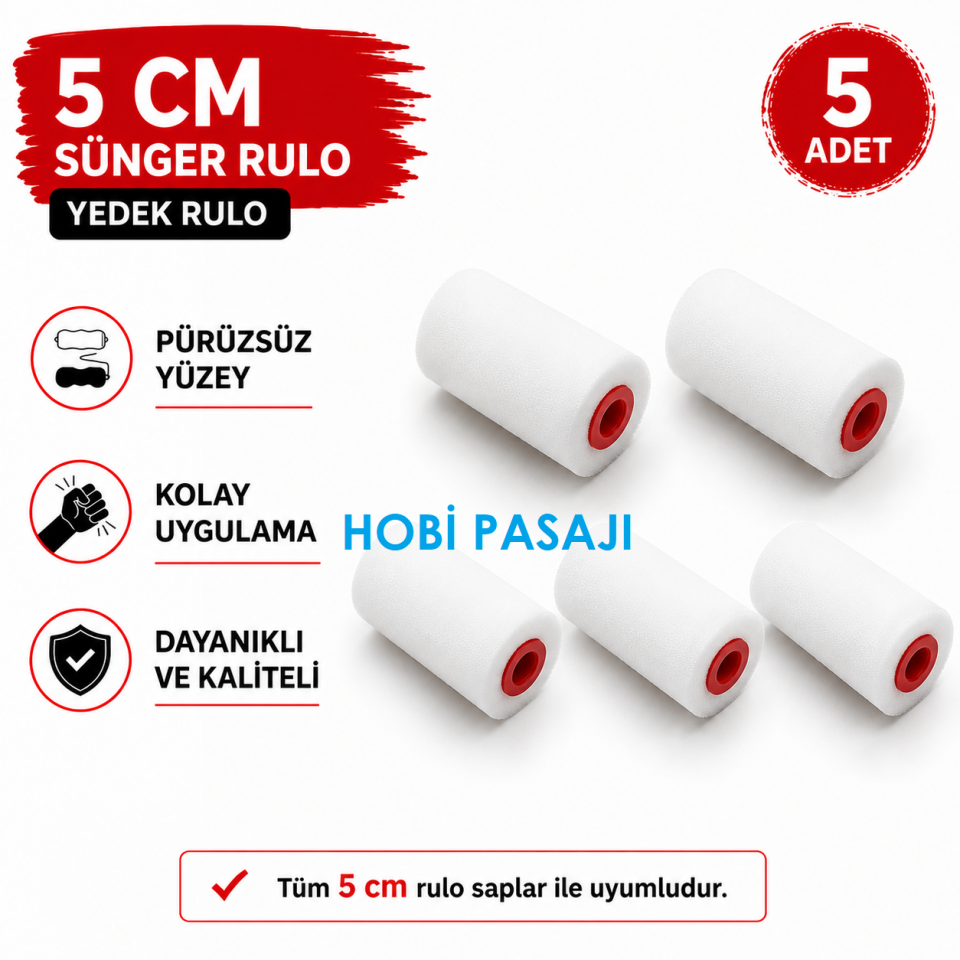 Sünger Rulo Yedek 5cm 5'li Set
