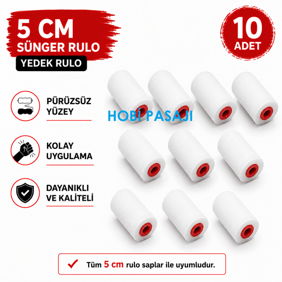 Sünger Rulo Yedek 5cm 10'lu Set