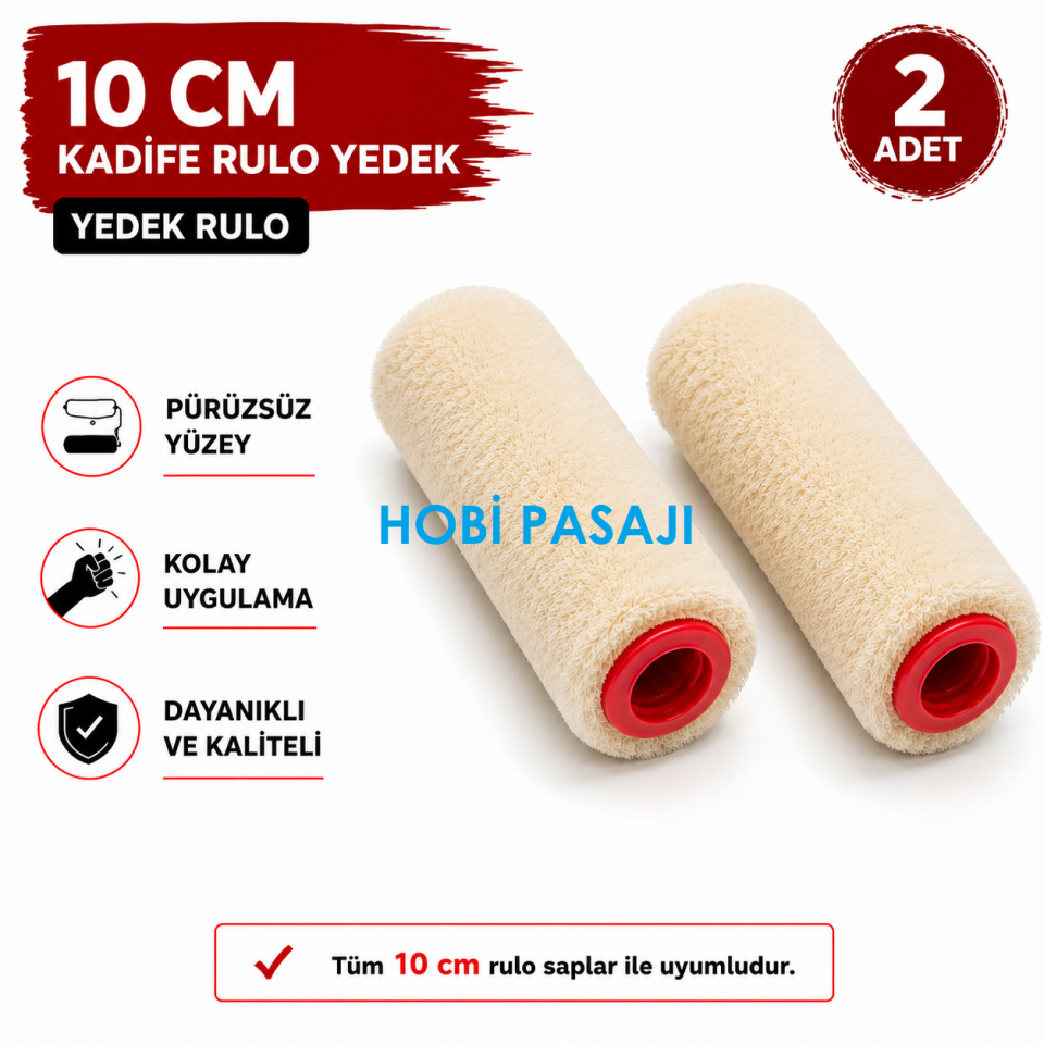 Kadife Rulo Yedek 10cm 2'li Set