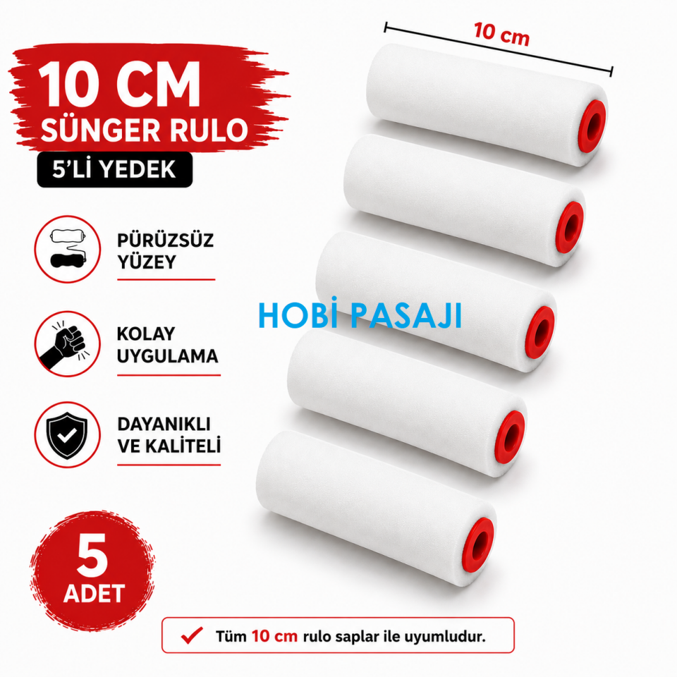 Sünger Rulo Yedek 10cm 5'li Set