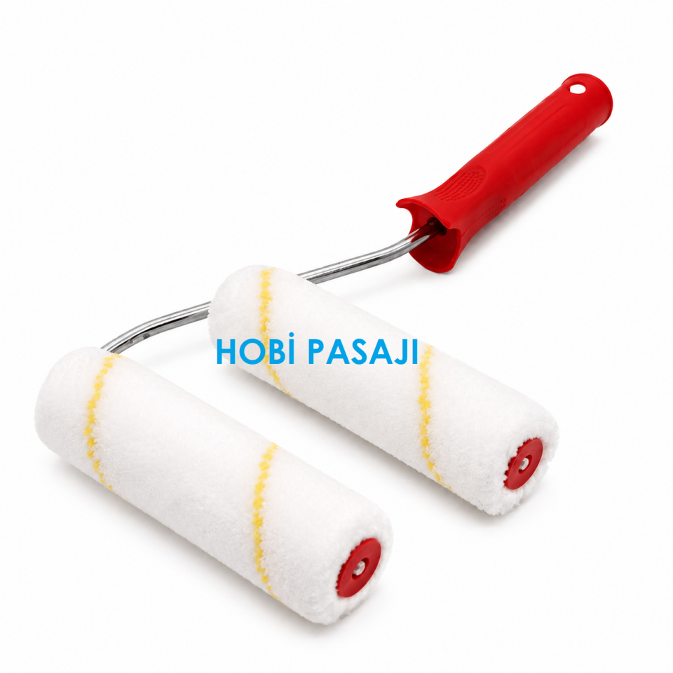 Parmak Rulo Fırça 10cm +1 Yedekli