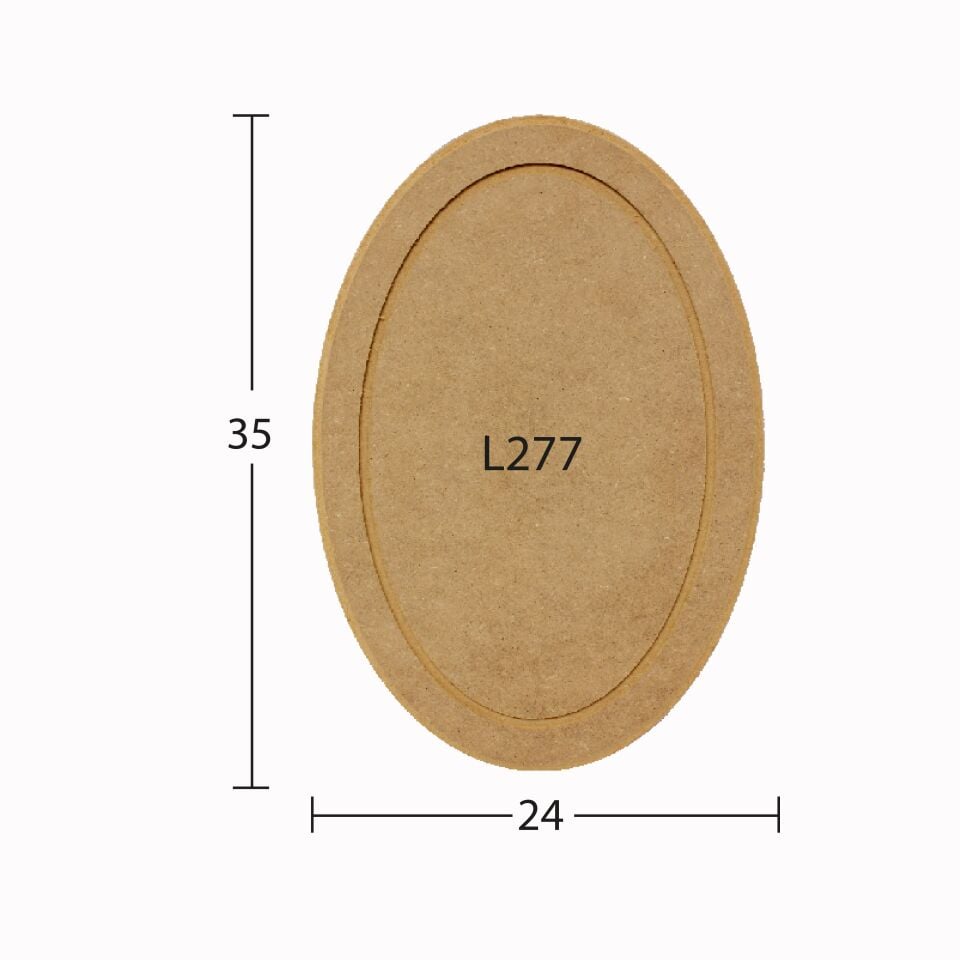 Ahşap Oval Supla 35x24cm L277