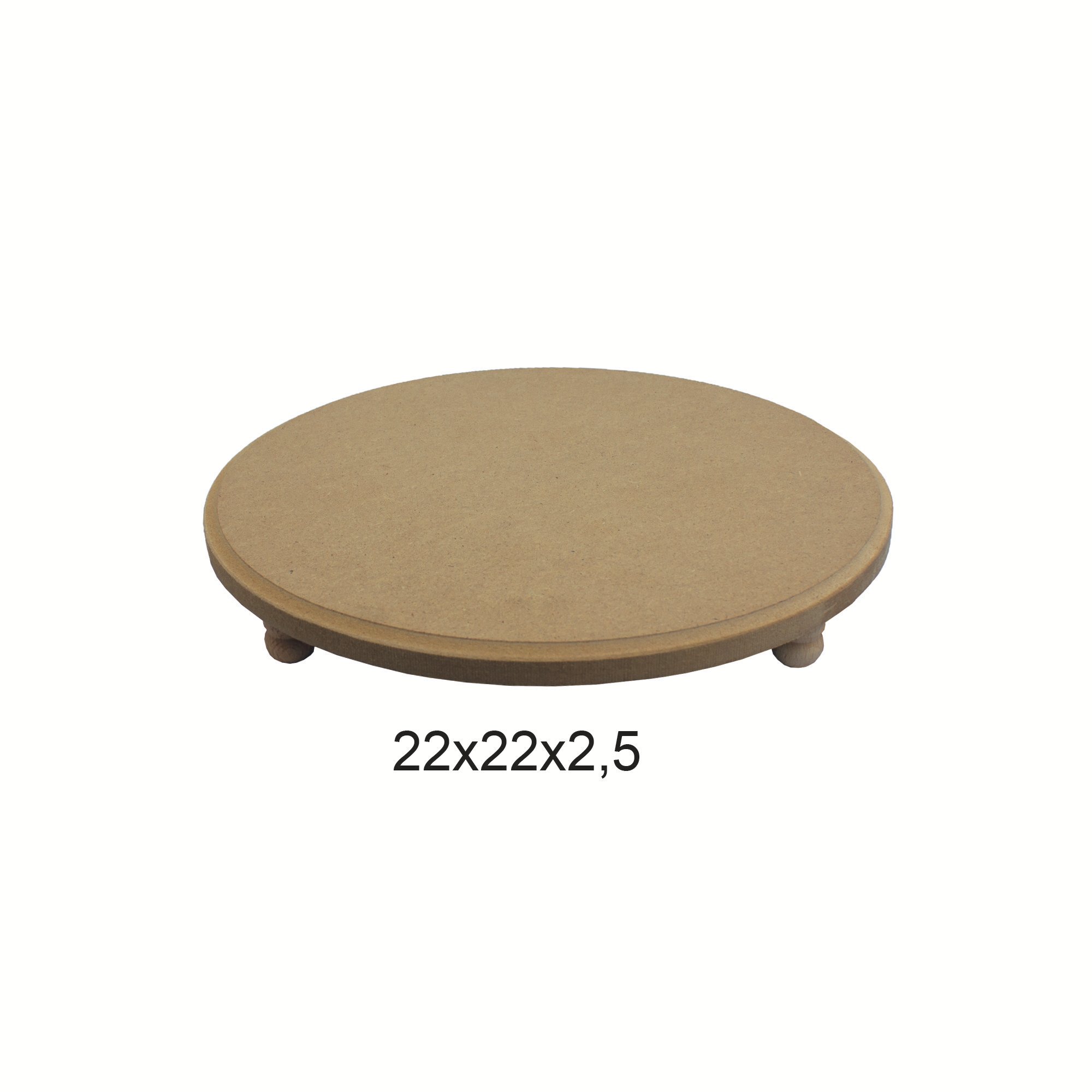 Ahşap Ayaklı Yuvarlak Sunumluk 22,5x22,5cm L172