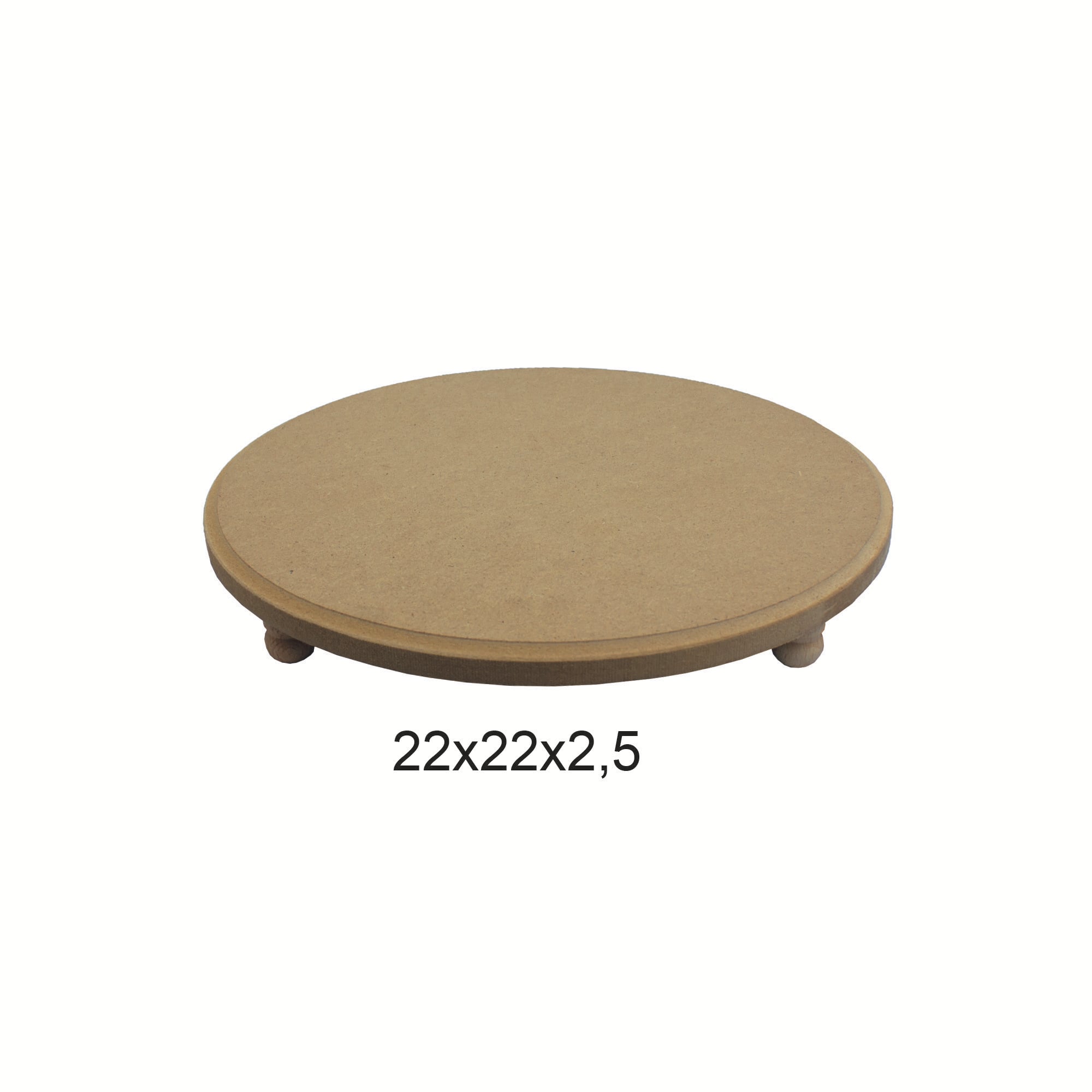Ahşap Ayaklı Yuvarlak Sunumluk 22,5x22,5cm L172