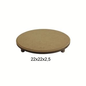 Ahşap Ayaklı Yuvarlak Sunumluk 22,5x22,5cm L172