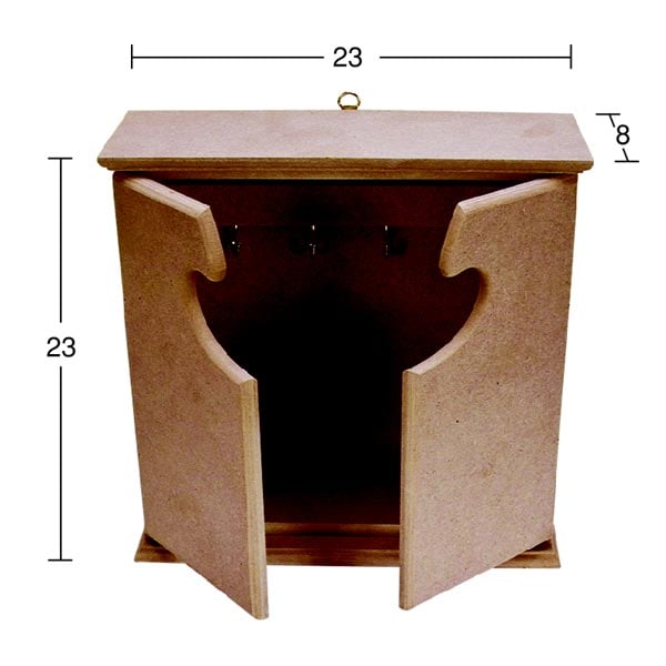 Ahşap 2 Kapaklı Anahtarlık 23x23cm A026
