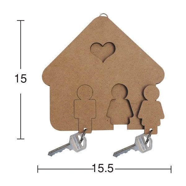 Ahşap Eş Anahtarlık 15x15,5cm A030