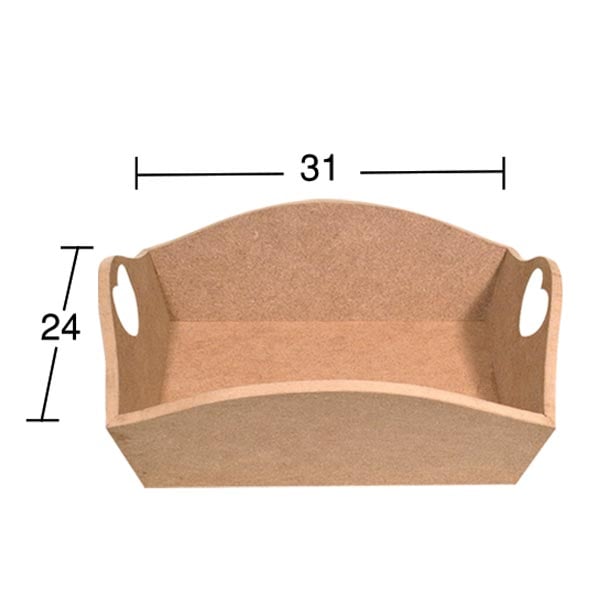 Ahşap Kalpli Ekmeklik 31x24cm E329