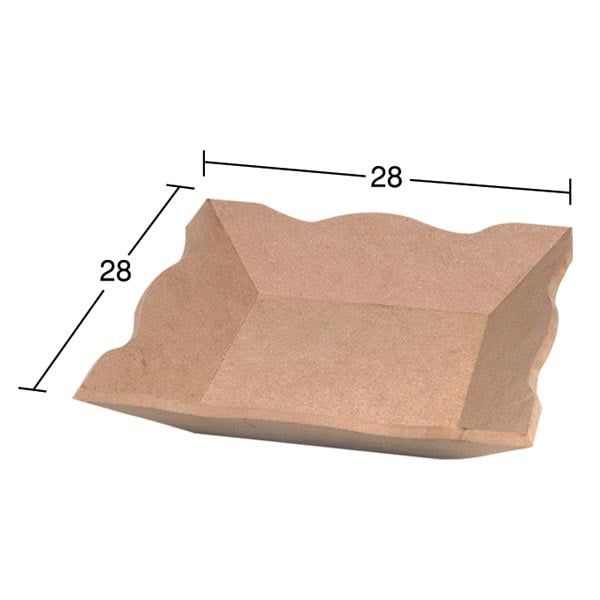 Ahşap Büyük V Ekmeklik 28x28cm E328