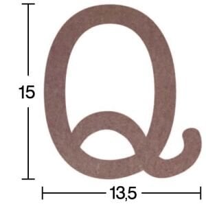 Ahşap Harf Obje 18mm-'Q' Harfi H032