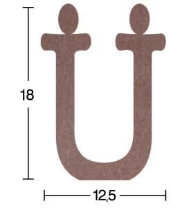 Ahşap Harf Obje 18mm-'Ü' Harfi H026
