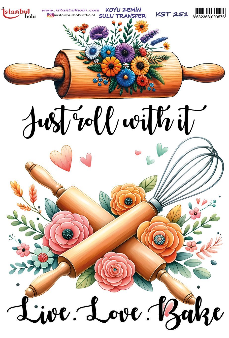 Koyu Zemin Sulu Transfer Kağıdı 25x35cm KST251