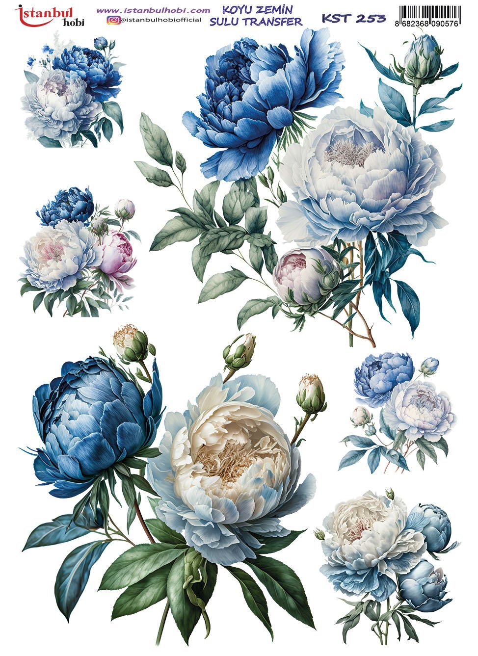 Koyu Zemin Sulu Transfer Kağıdı 25x35cm KST253