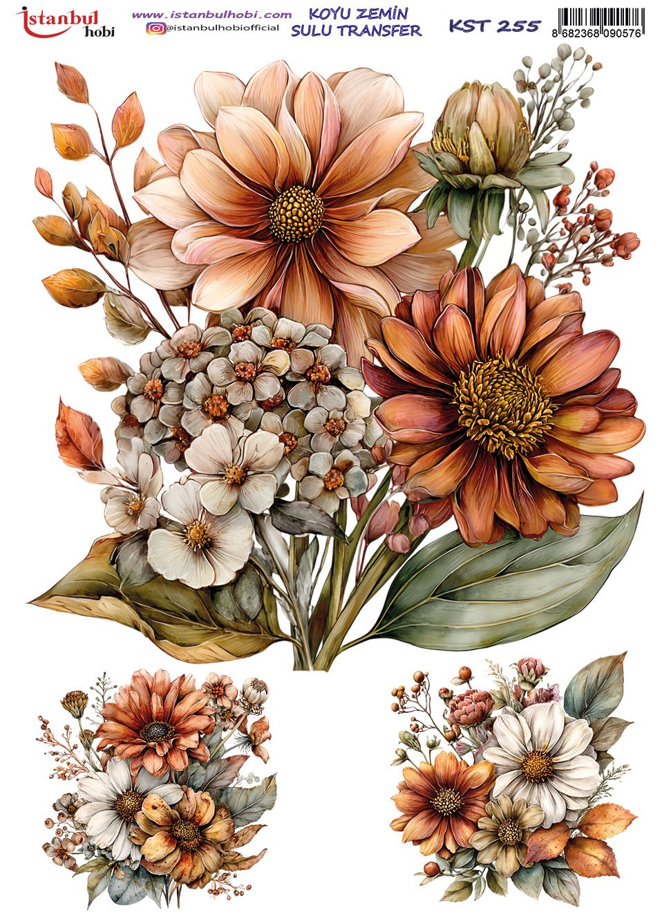 Koyu Zemin Sulu Transfer Kağıdı 25x35cm KST255