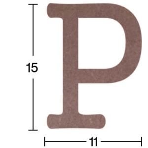 Ahşap Harf Obje 18mm-'P' Harfi H020