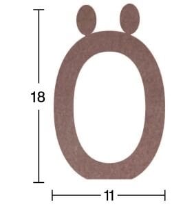 Ahşap Harf Obje 18mm-'Ö' Harfi H019