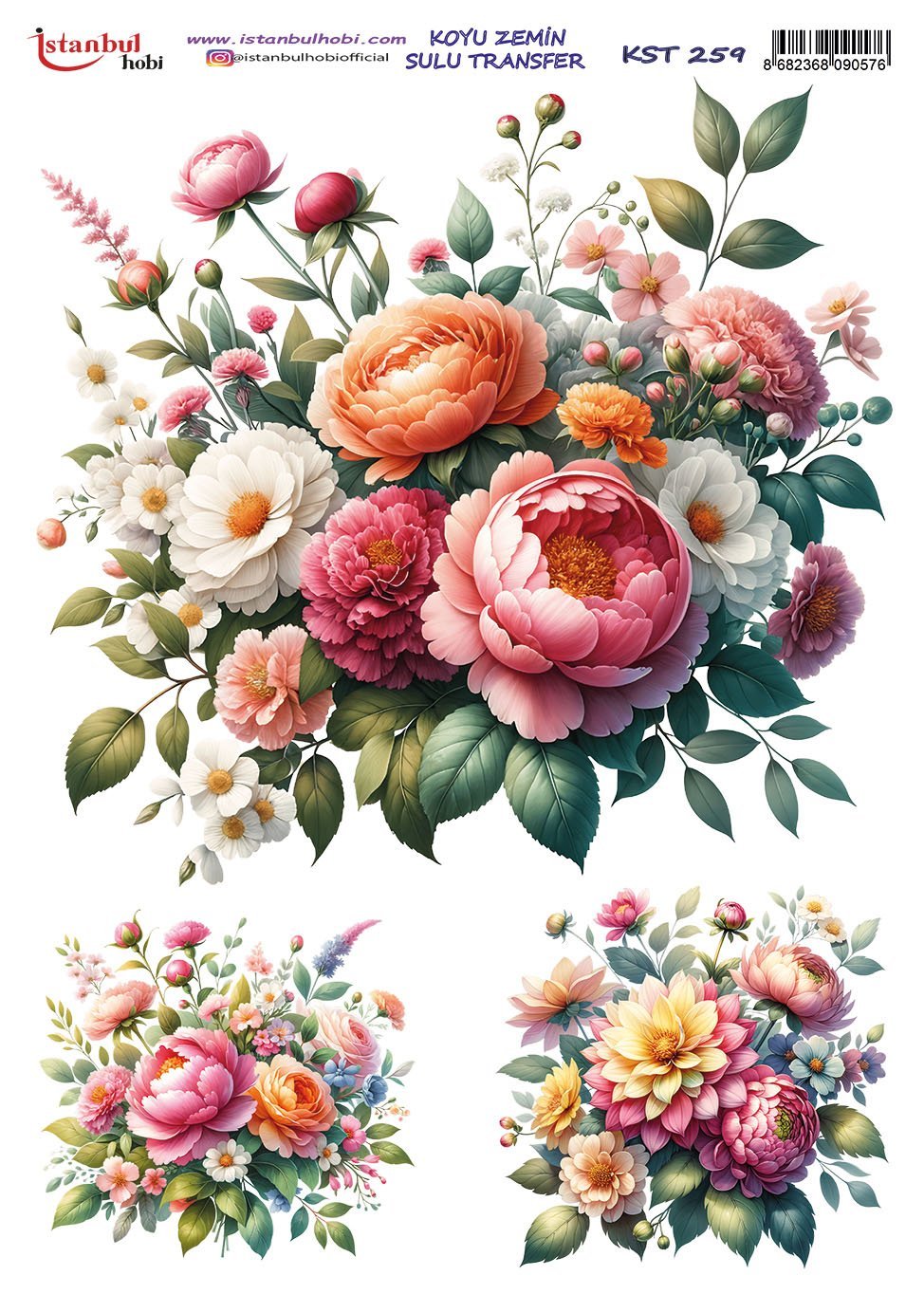 Koyu Zemin Sulu Transfer Kağıdı 25x35cm KST259