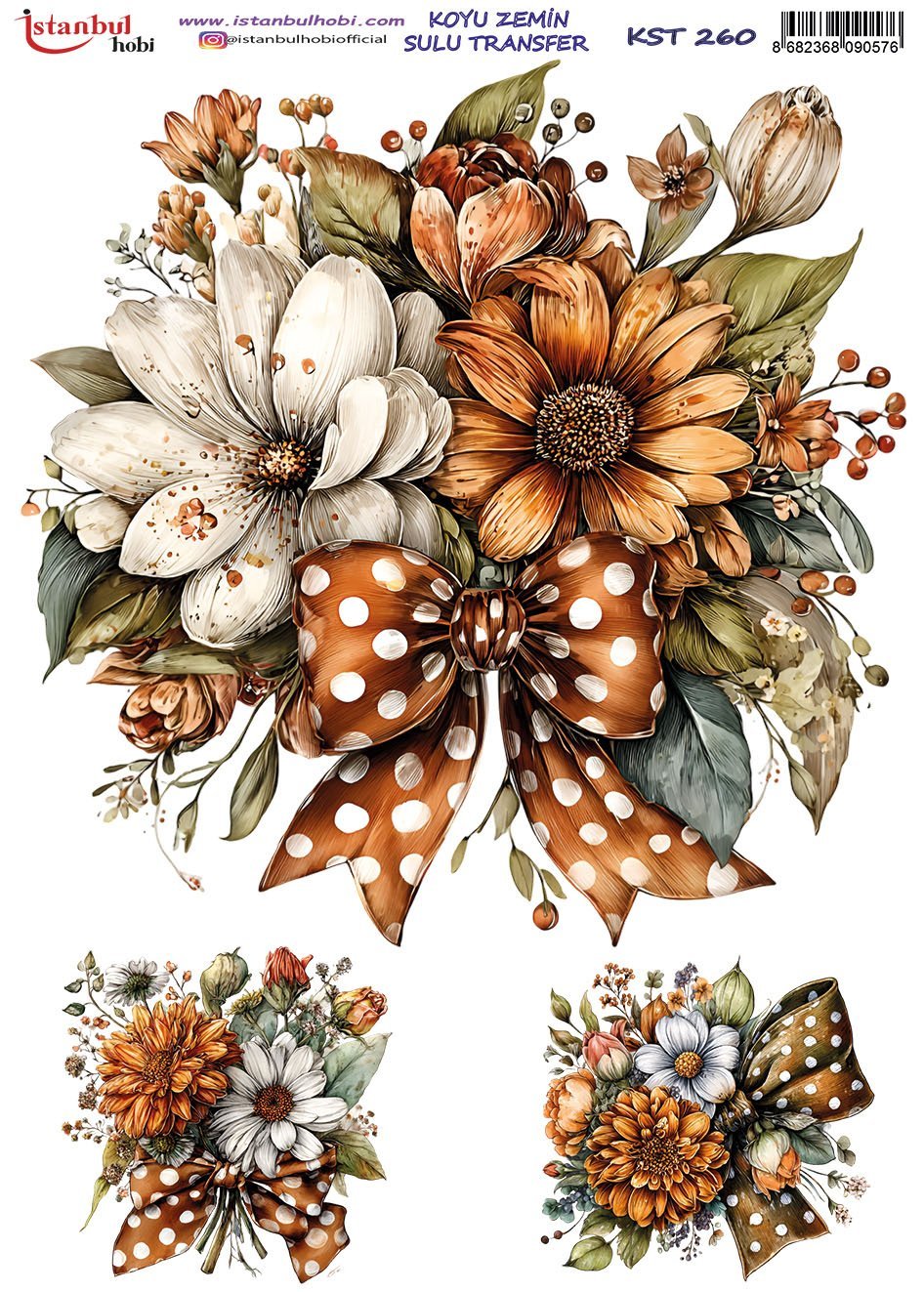 Koyu Zemin Sulu Transfer Kağıdı 25x35cm KST260