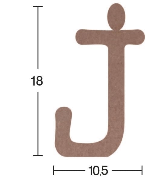 Ahşap Harf Obje 18mm-'J' Harfi H013