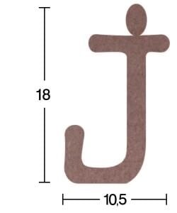 Ahşap Harf Obje 18mm-'J' Harfi H013
