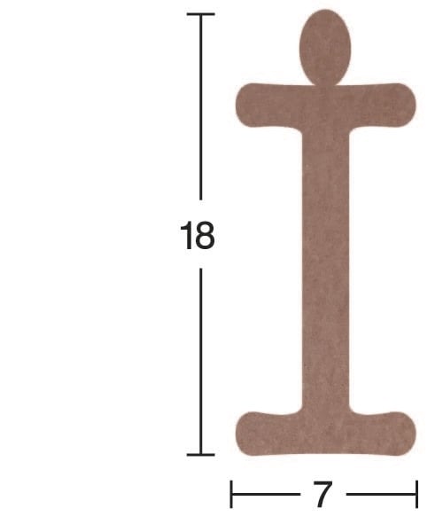 Ahşap Harf Obje 18mm-'İ' Harfi H012