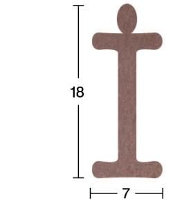 Ahşap Harf Obje 18mm-'İ' Harfi H012