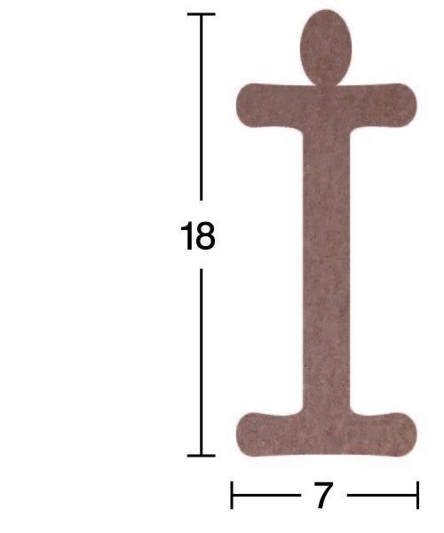 Ahşap Harf Obje 18mm-'İ' Harfi H012