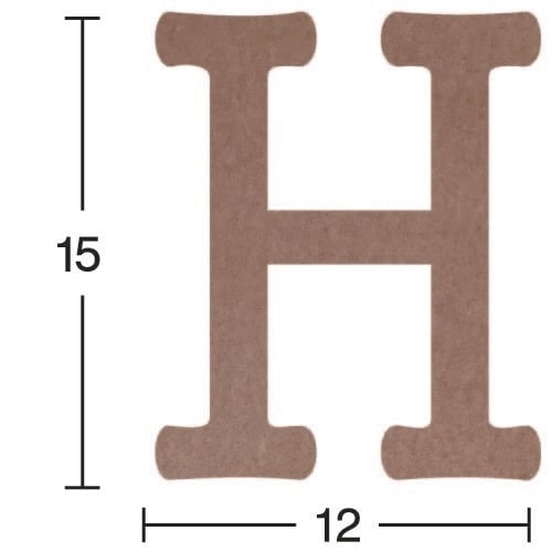 Ahşap Harf Obje 18mm-'H' Harfi H010