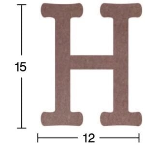 Ahşap Harf Obje 18mm-'H' Harfi H010