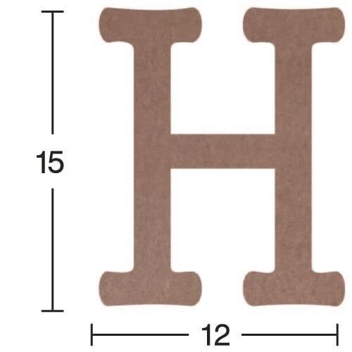 Ahşap Harf Obje 18mm-'H' Harfi H010
