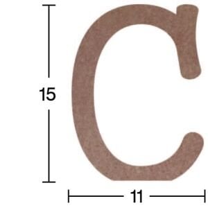 Ahşap Harf Obje 18mm-'C' Harfi H03