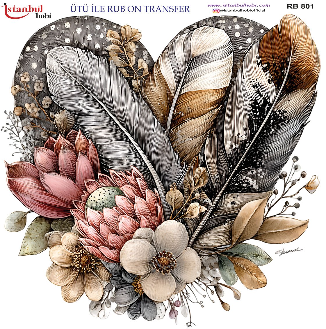 Ütü İle Rub On Transfer 30x30cm RB801