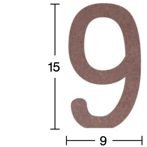 Ahşap Rakam Obje 18mm-'9' Rakamı H042