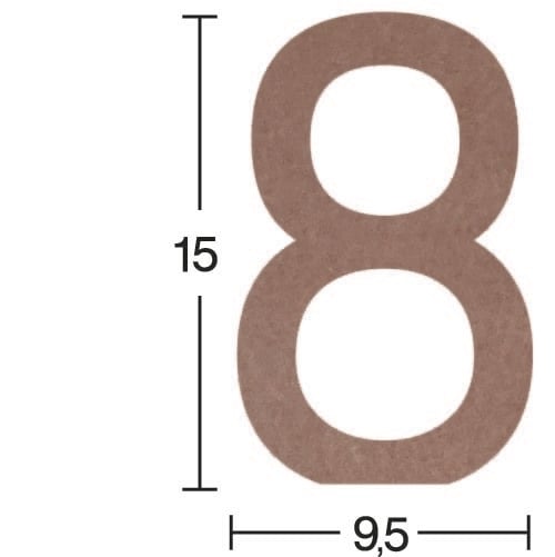 Ahşap Rakam Obje 18mm-'8' Rakamı H041