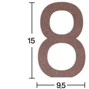 Ahşap Rakam Obje 18mm-'8' Rakamı H041