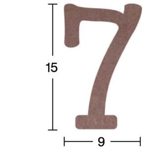 Ahşap Rakam Obje 18mm-'7' Rakamı H040
