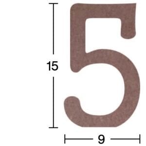 Ahşap Rakam Obje 18mm-'5' Rakamı H038
