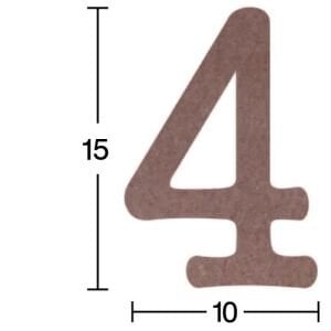 Ahşap Rakam Obje 18mm-'4' Rakamı H037
