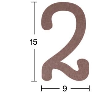 Ahşap Rakam Obje 18mm-'2' Rakamı H035