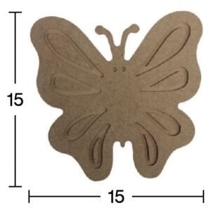 Ahşap İşlemeli Kelebek 18mm H061