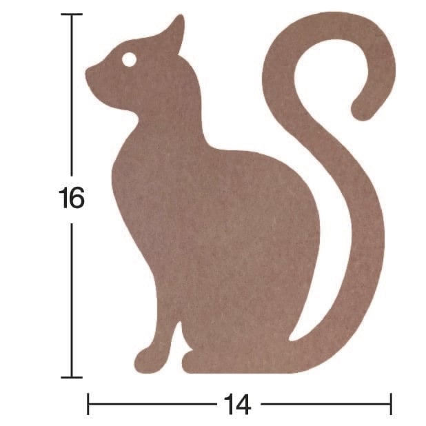 Ahşap Kedi 18mm H066