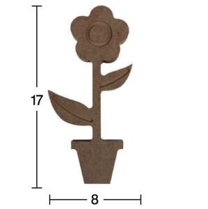 Ahşap  Saksıda Papatya  18mm H077