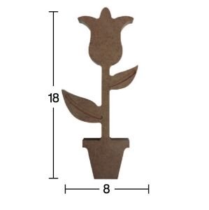 Ahşap  Saksıda Lale 18mm H078