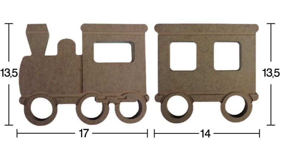 Ahşap Vagonlu Tren 18mm H089