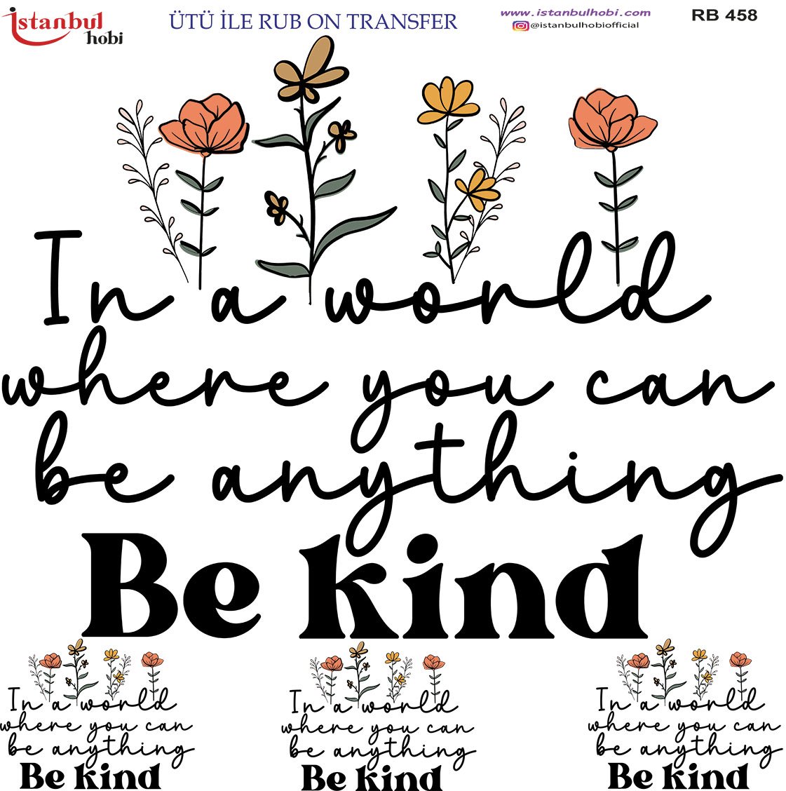 Ütü İle Rub On Transfer 30x30cm RB458