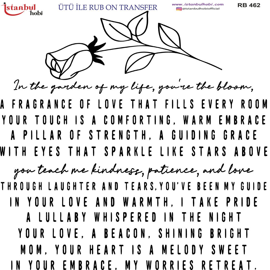 Ütü İle Rub On Transfer 30x30cm RB462